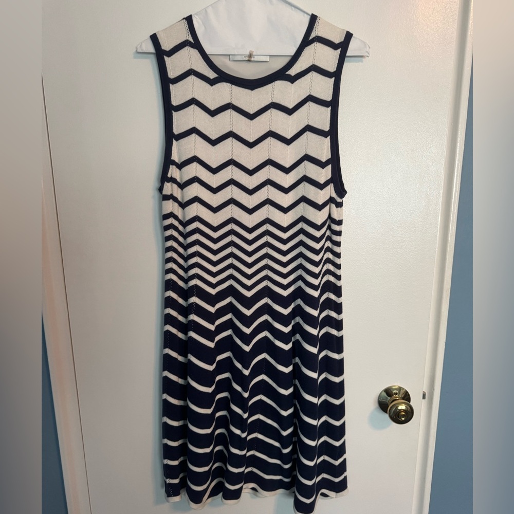 Trina Turk Navy and White Dress XL